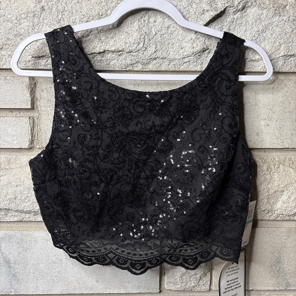 City Studio Sequined Crop Top. Size‎ 9 Has Padded Bra